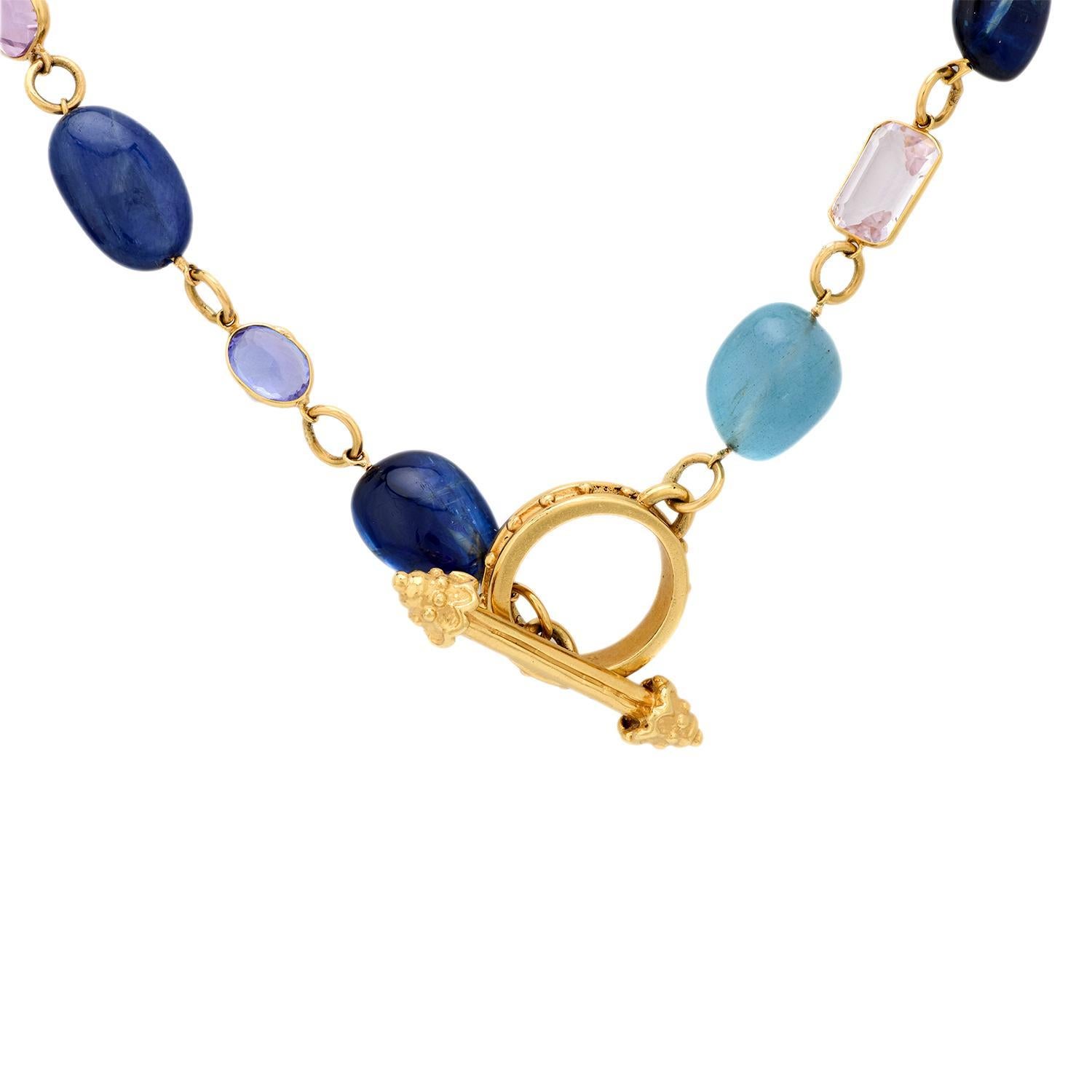 Collier vintage en or jaune 18 carats, poids total de 220 carats Bon état - En vente à Beverly Hills, CA