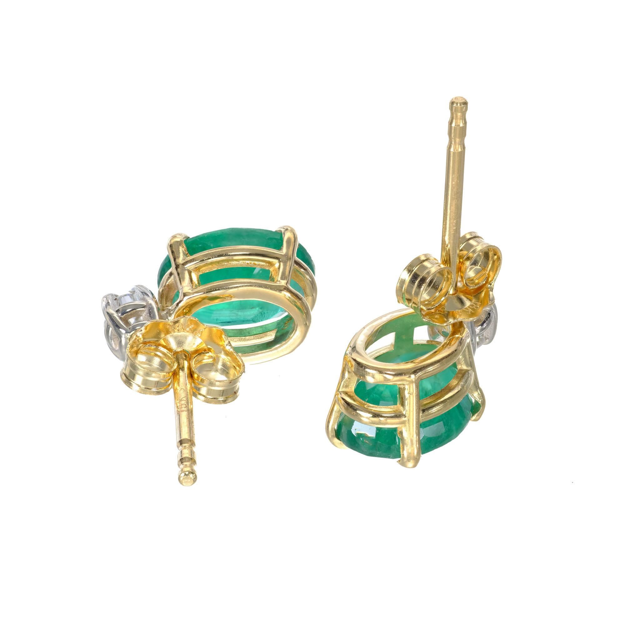vintage emerald earrings gold