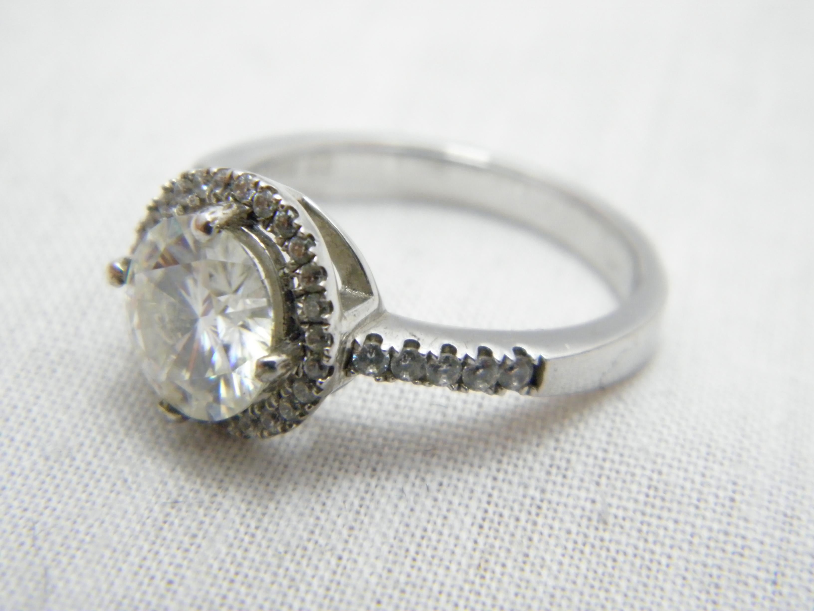 Vintage 2.25Cttw Diamond Platinum Halo Engagement Ring 950 Purity For Sale 1