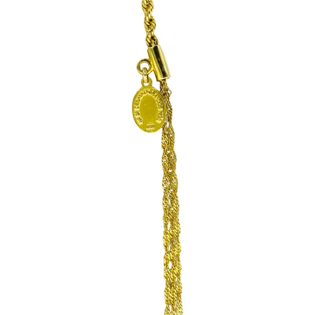 Vintage 2.25mm Rope Tassel 46 Inch Necklace Desatadora Dos Nos 18k Gold Unisexe en vente
