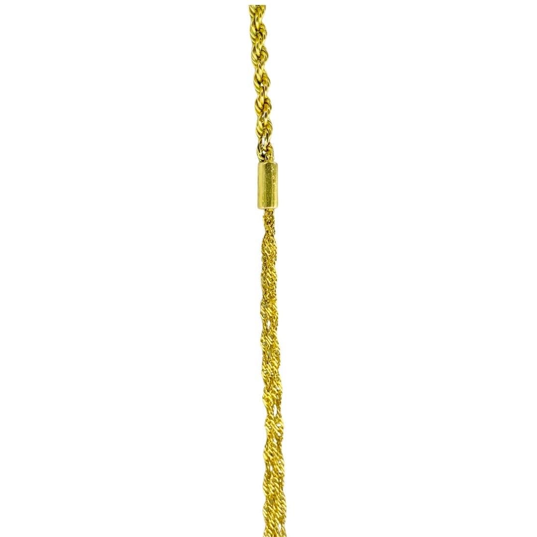 Vintage 2.25mm Rope Tassel 46 Inch Necklace Desatadora Dos Nos 18k Gold For Sale 1