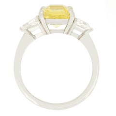 Vintage 2.27ct Yellow Sapphire and Diamond Trilogy Ring, c.1970s