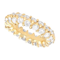 Bague d
éternité vintage en or jaune 18 carats et diamants de 2,28 carats