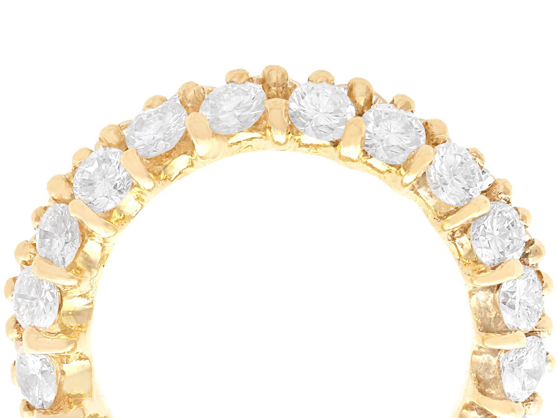 A stunning, fine and impressive 2.28 carats diamond double row eternity ring in 18 carat yellow gold; part of our diverse vintage diamond ring collections

This stunning, fine and impressive vintage diamond eternity ring has been crafted in 18ct