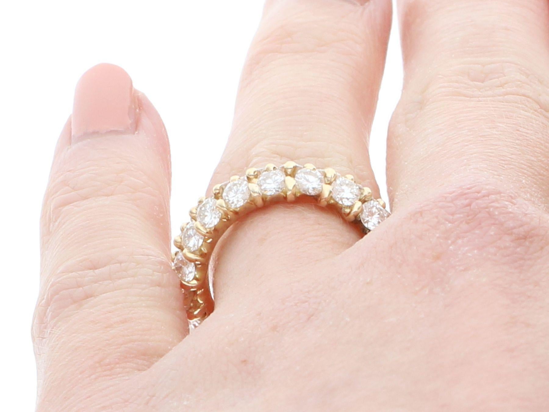 Vintage 2.28 Carat Diamond and 18K Yellow Gold Eternity Ring For Sale 3