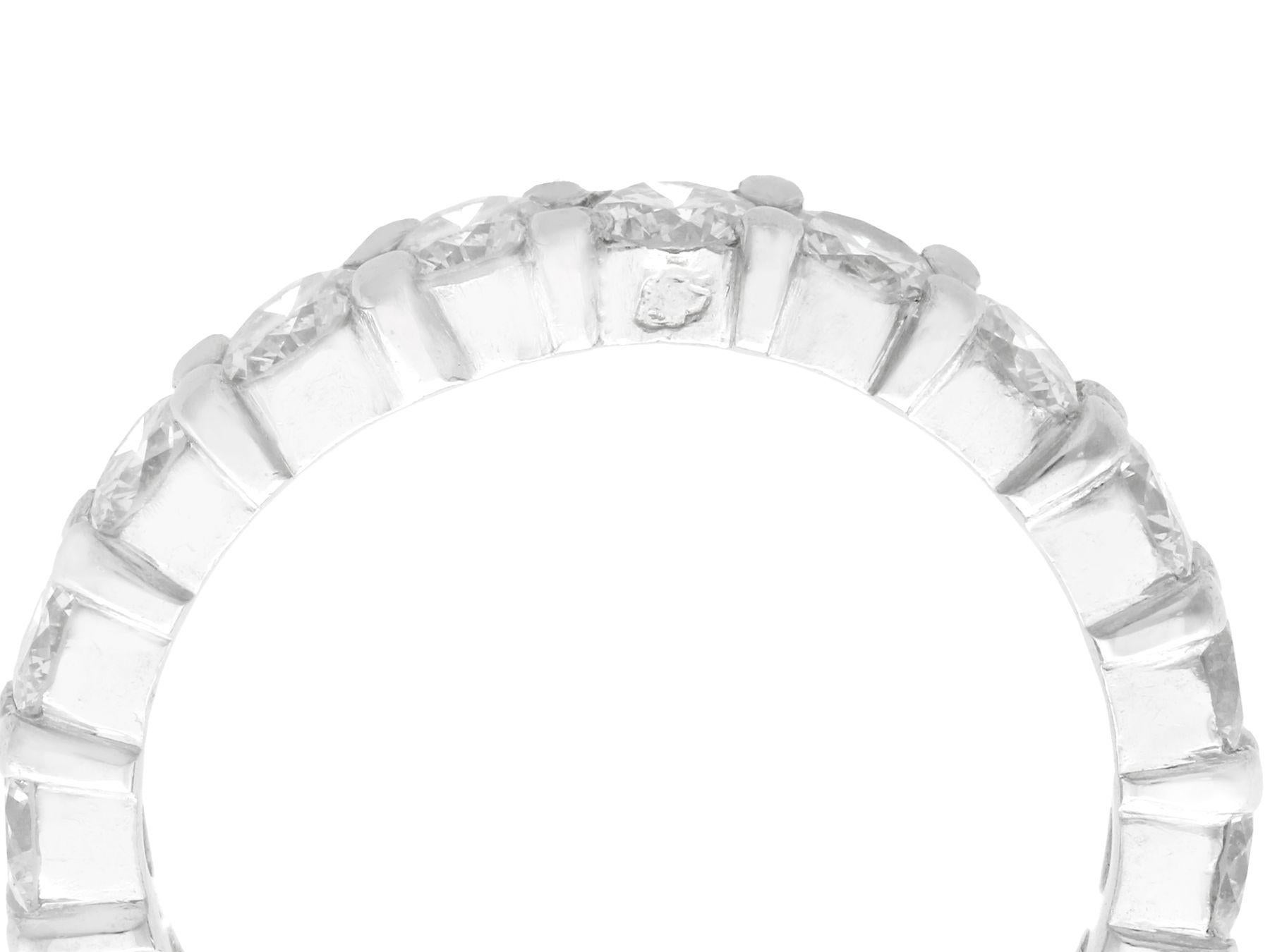 A stunning, fine and impressive vintage 1950's 2.28 carat diamond and platinum full eternity ring; part of our diverse diamond jewelry and estate jewelry collections.

This stunning, fine and impressive vintage eternity ring has been crafted in