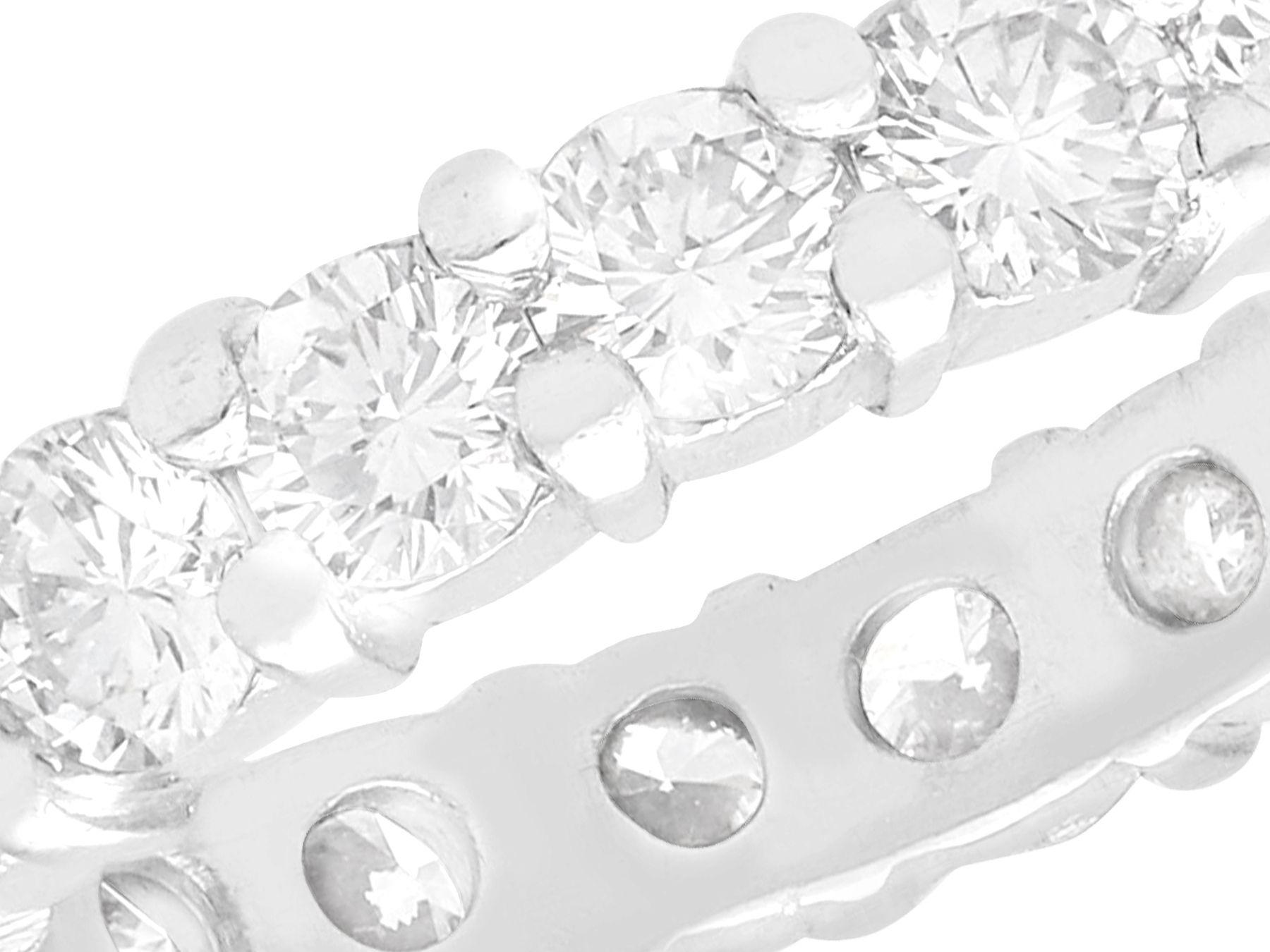 Round Cut Vintage 2.28ct Diamond and Platinum Full Eternity Ring, circa 1950 For Sale