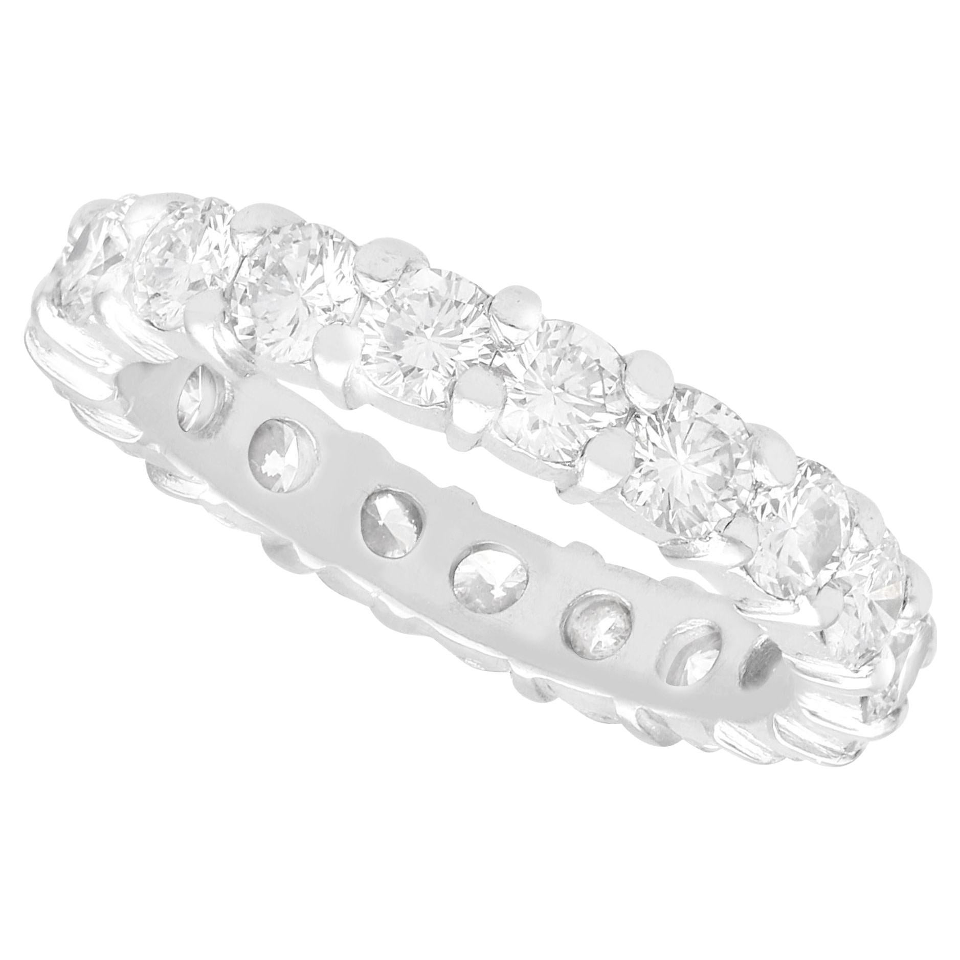 Vintage 2.28ct Diamond and Platinum Full Eternity Ring, circa 1950 For Sale