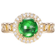 Anello vintage con diamante tsavorite da 2,28 carati in oro giallo 18 carati