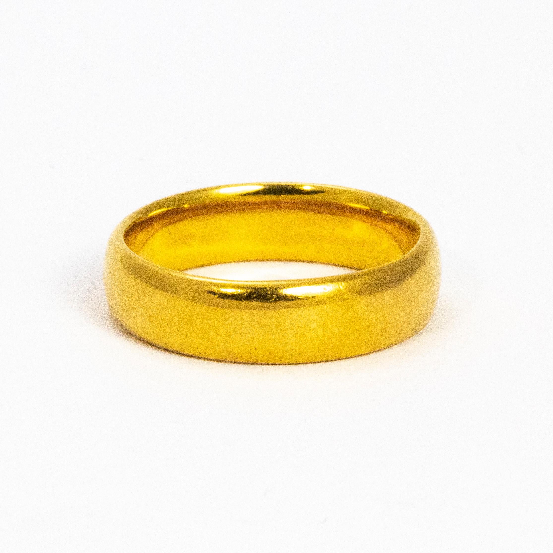 Modern Vintage 22 Carat Gold Band