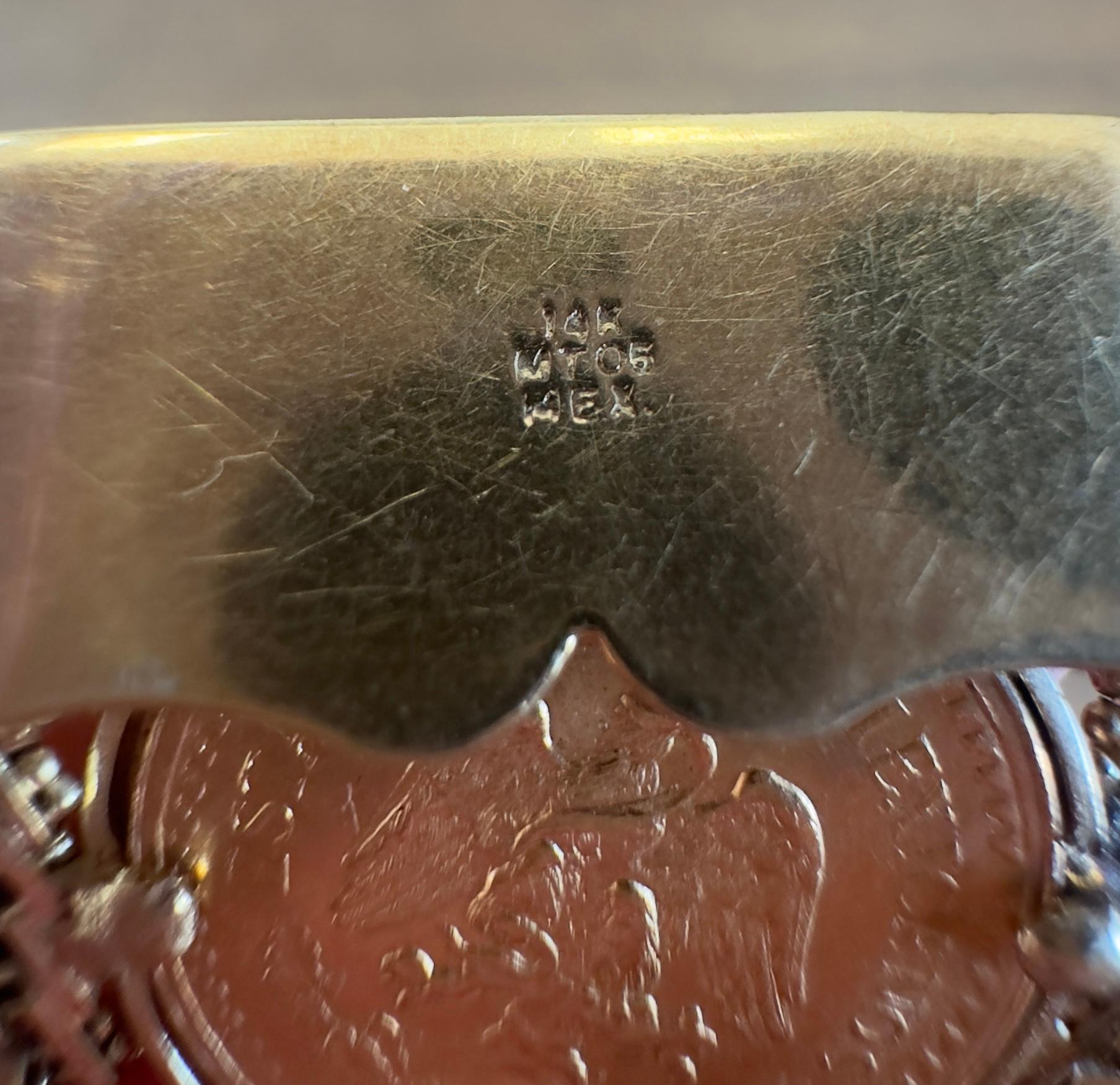 Vintage 22K 1945 2,5 Pesos-Münzen in 14K Gelbgold-Armband im Angebot 7