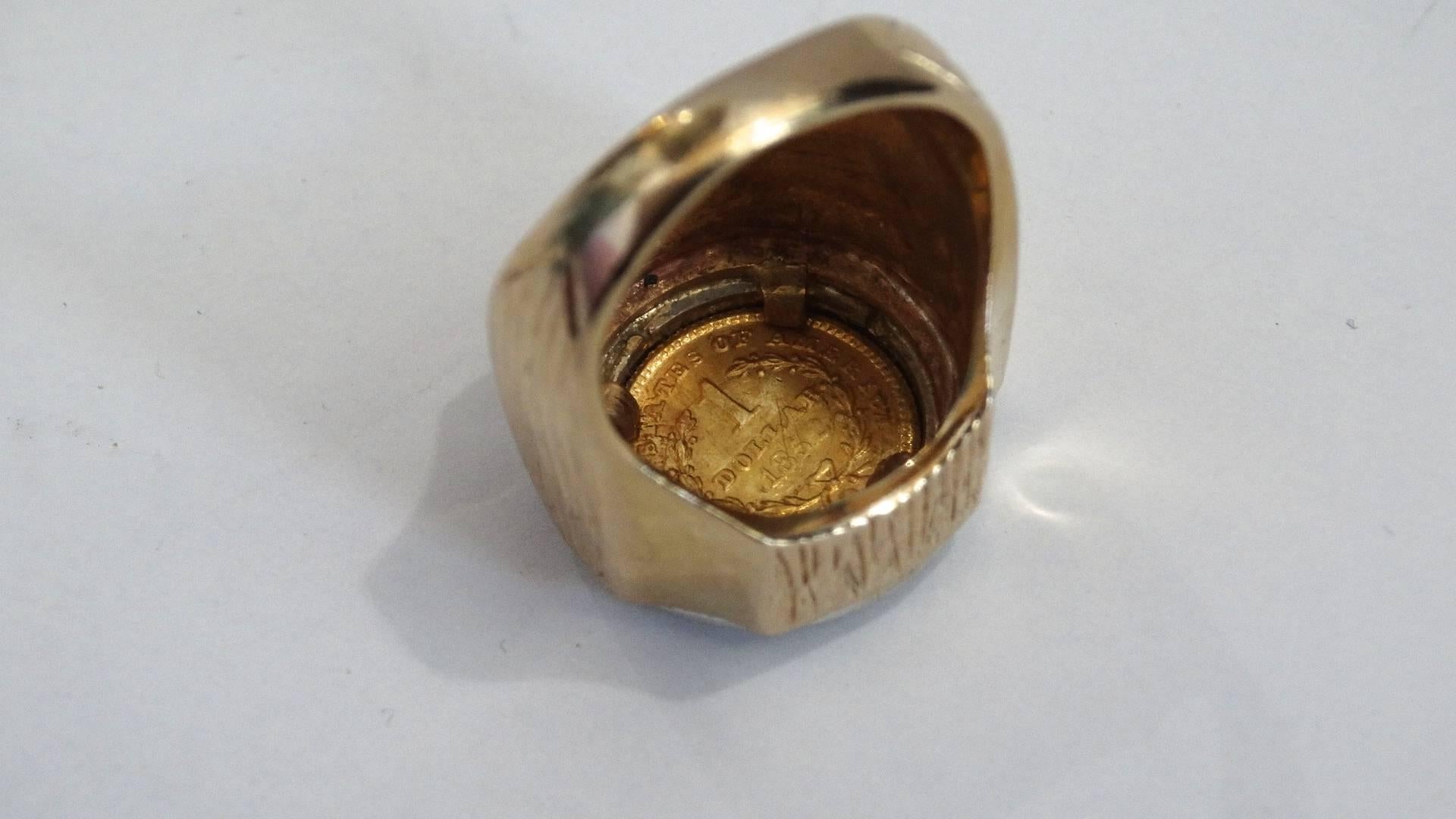 Vintage 22K Fine Gold 1852 Liberty Head Ring  For Sale 2