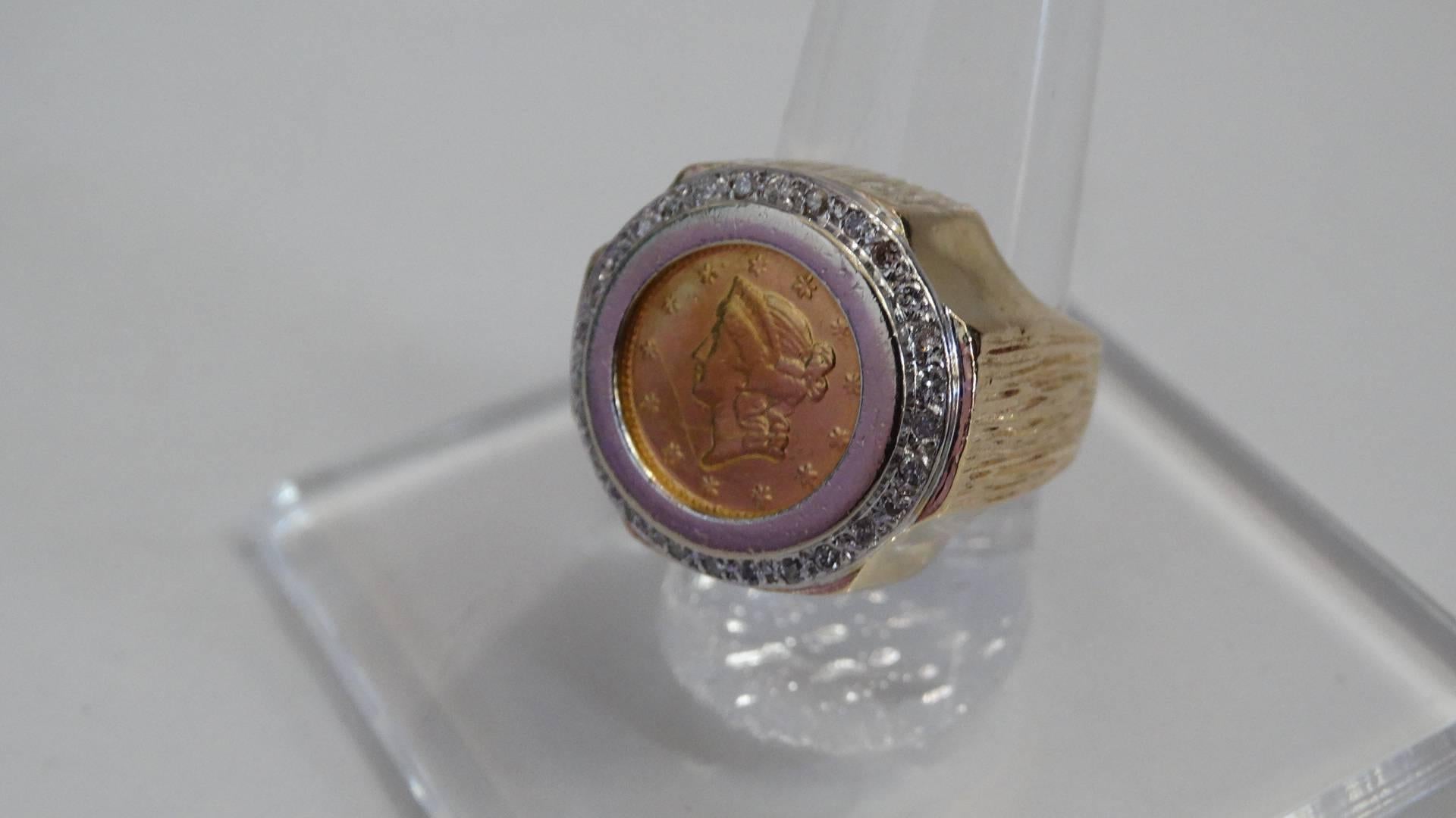 liberty head gold coin ring