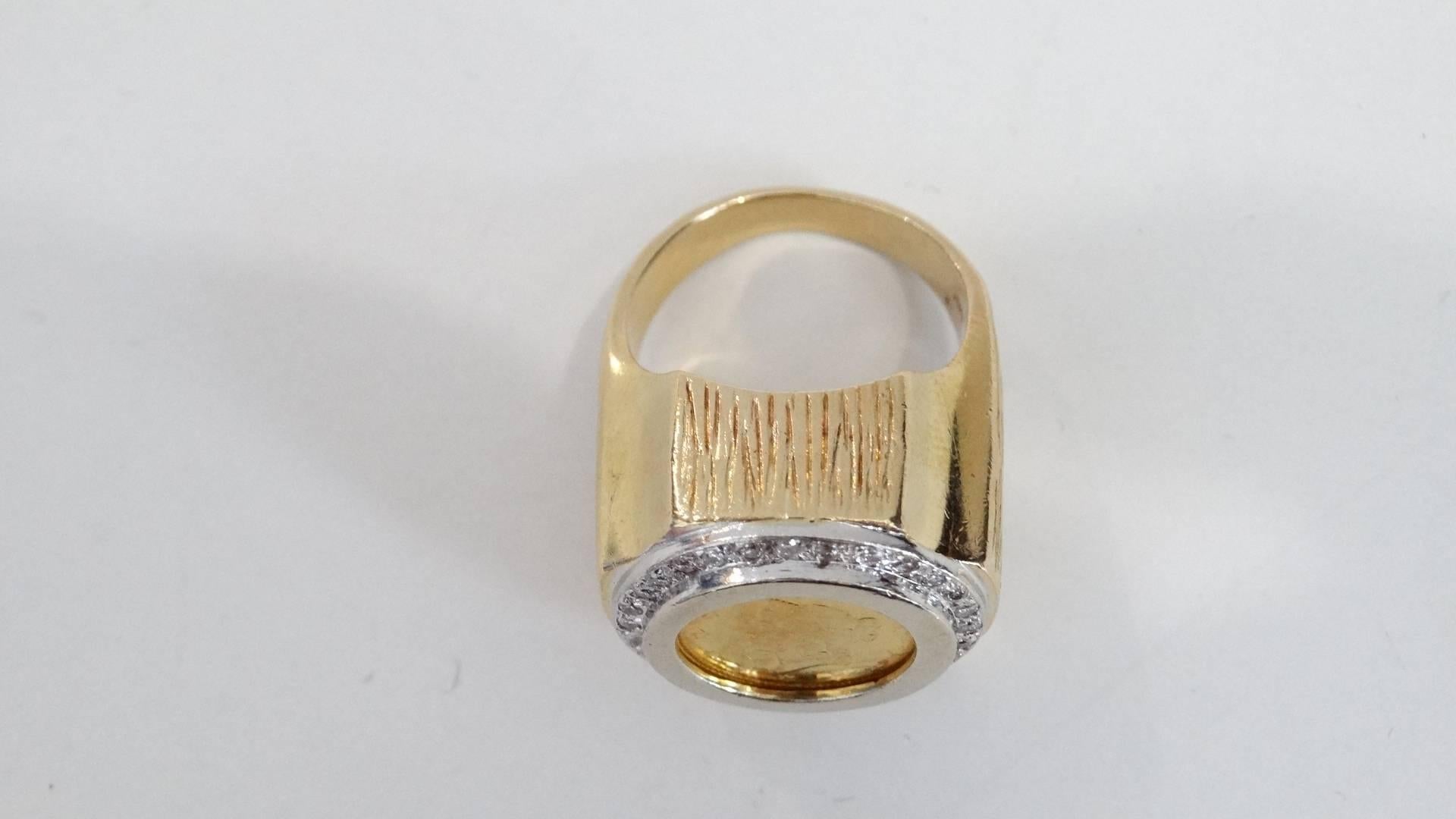 Vintage 22K Fine Gold 1852 Liberty Head Ring  In Excellent Condition For Sale In Scottsdale, AZ