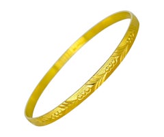 Bracciale vintage in oro 22k con taglio a foglia e diamante