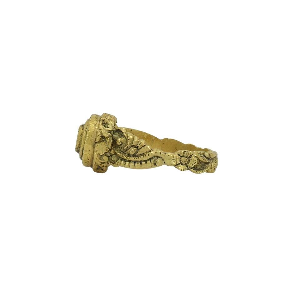 Anillo vintage de oro de 22k con diamantes hecho a mano Corte rosa en venta