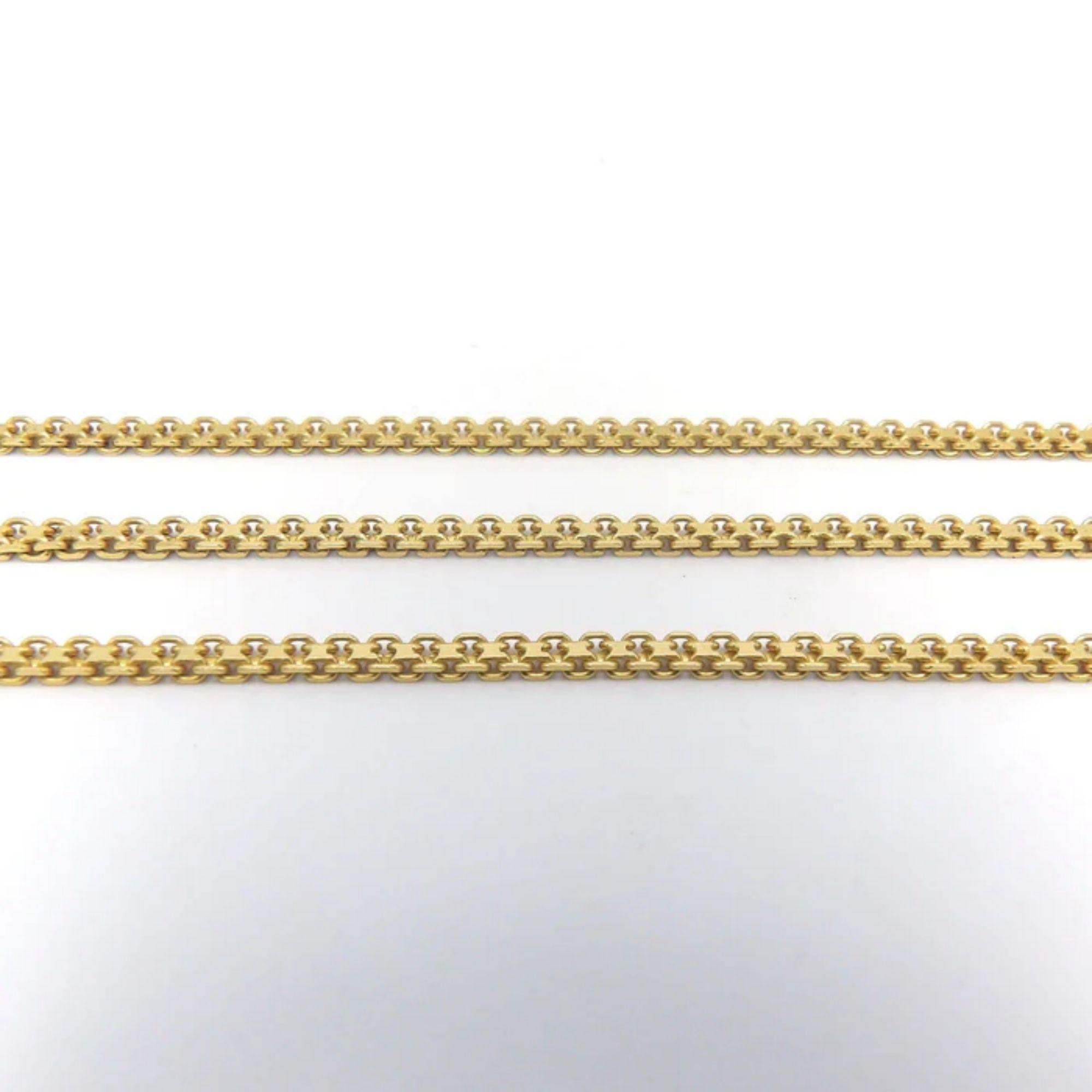 Vintage 22K Gold Flattened Double-Linked Long 28” Chain Necklace In Good Condition For Sale In Venice, CA