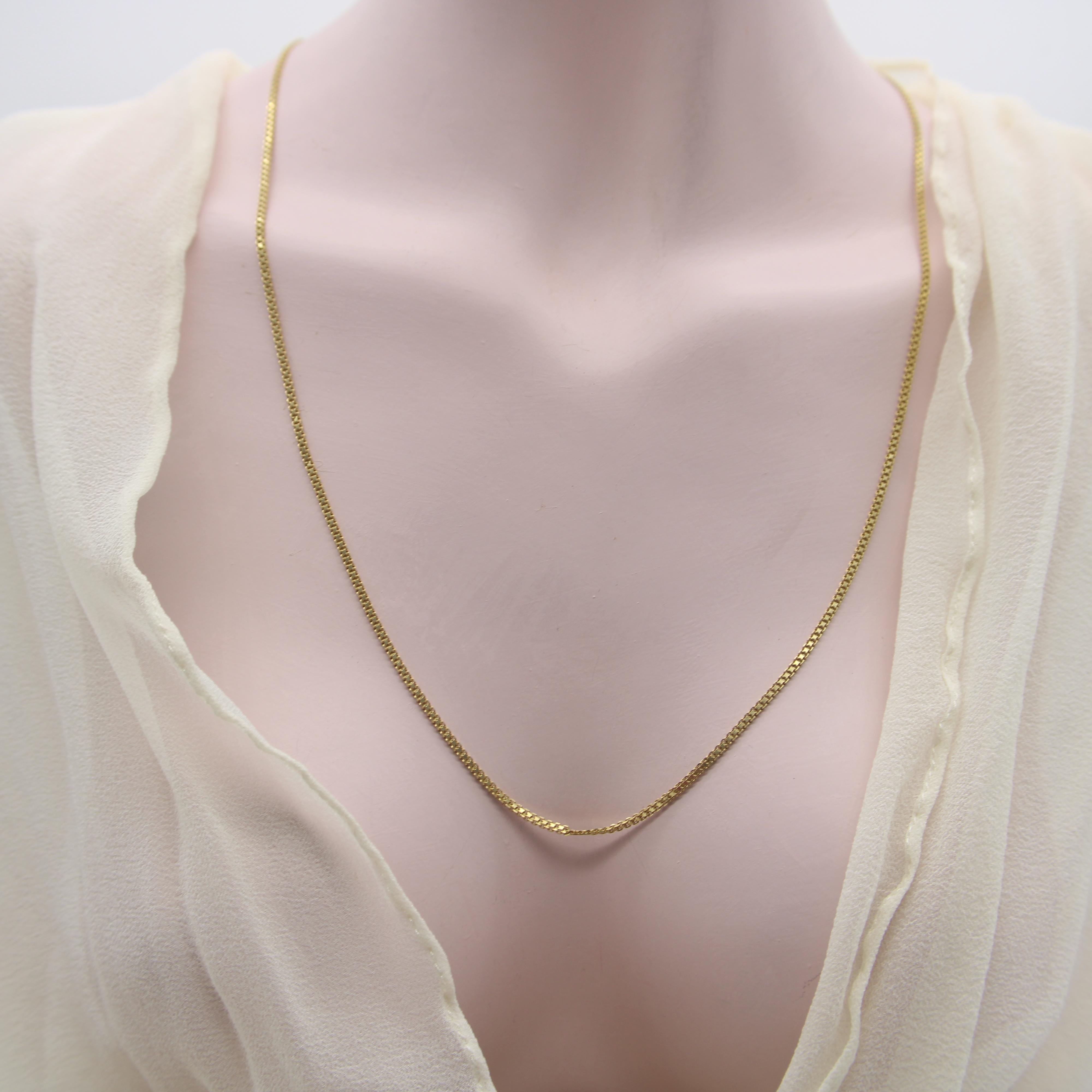 Vintage 22K Gold Flattened Double-Linked Long 28” Chain Necklace 1