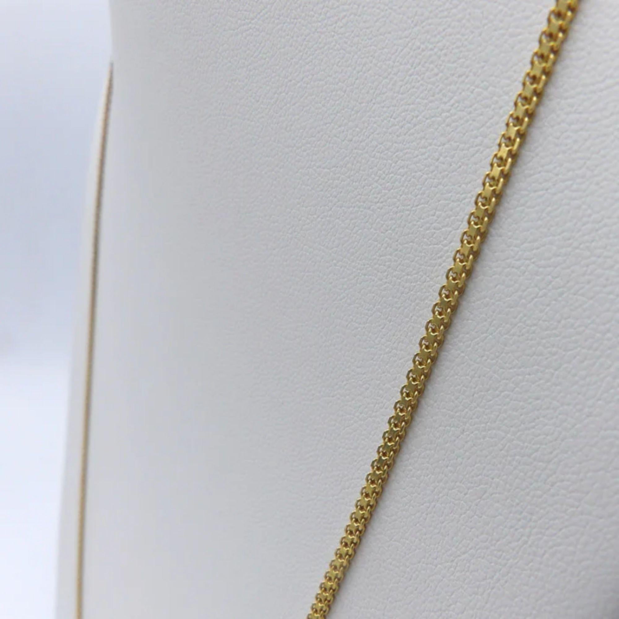 Vintage 22K Gold Flattened Double-Linked Long 28” Chain Necklace For Sale 2
