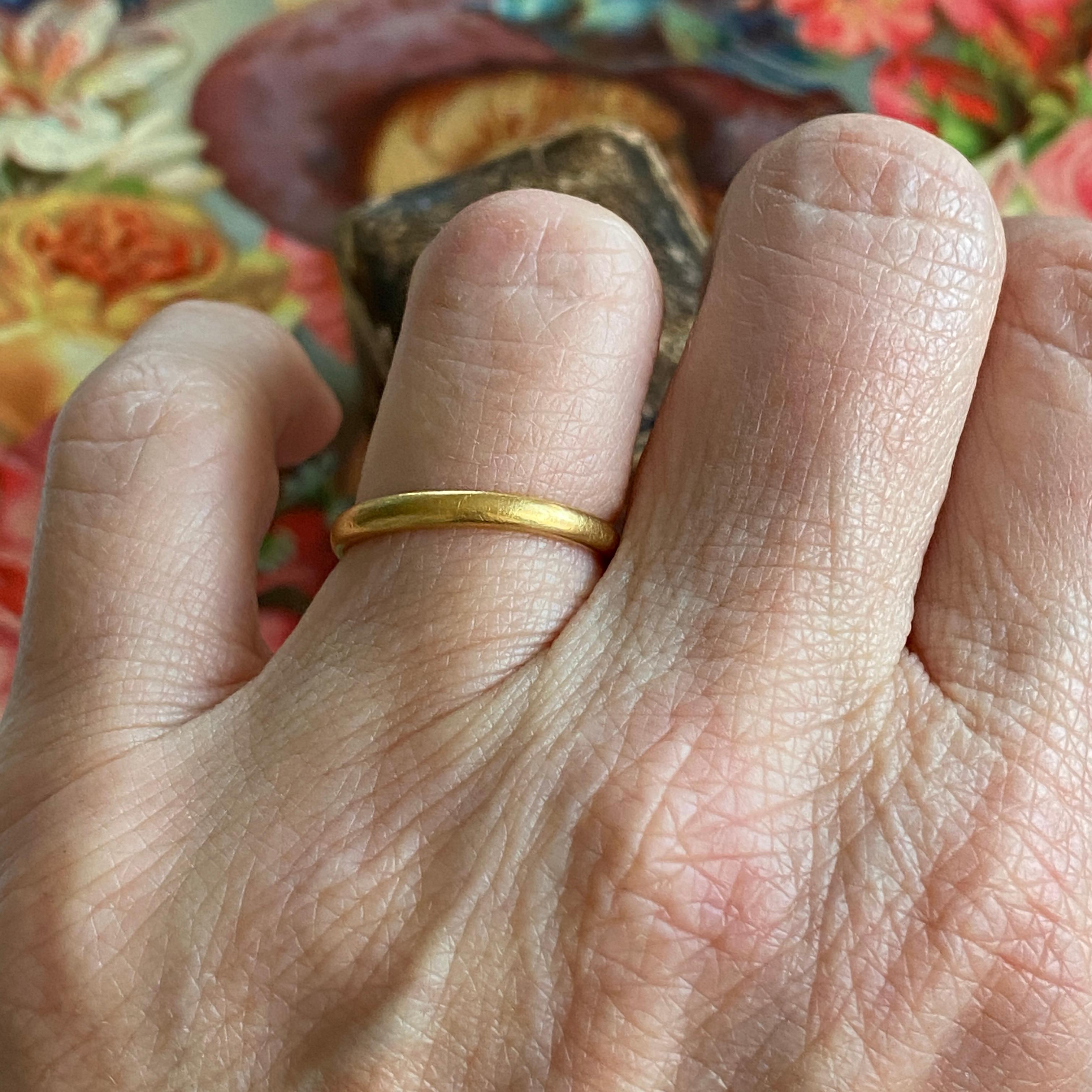 Vintage 22k Rounded Wedding Band Ring 7