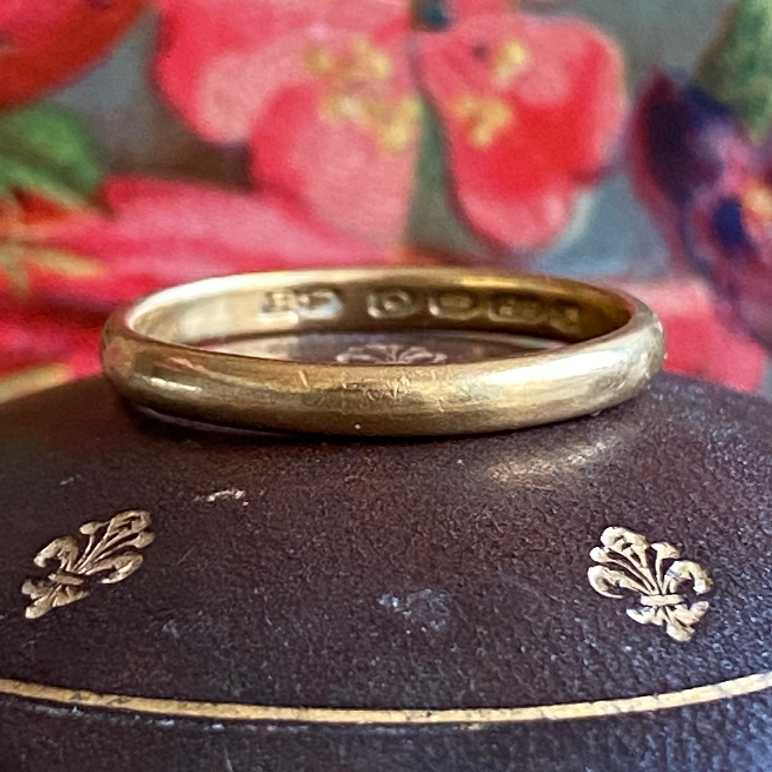 Vintage 22k Rounded Wedding Band Ring 2