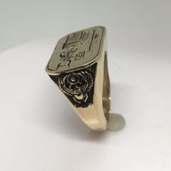 Vintage 14K Solid Gold Egyptian Ramesses II Statement Ring 14.7 Gram Gram sz 11