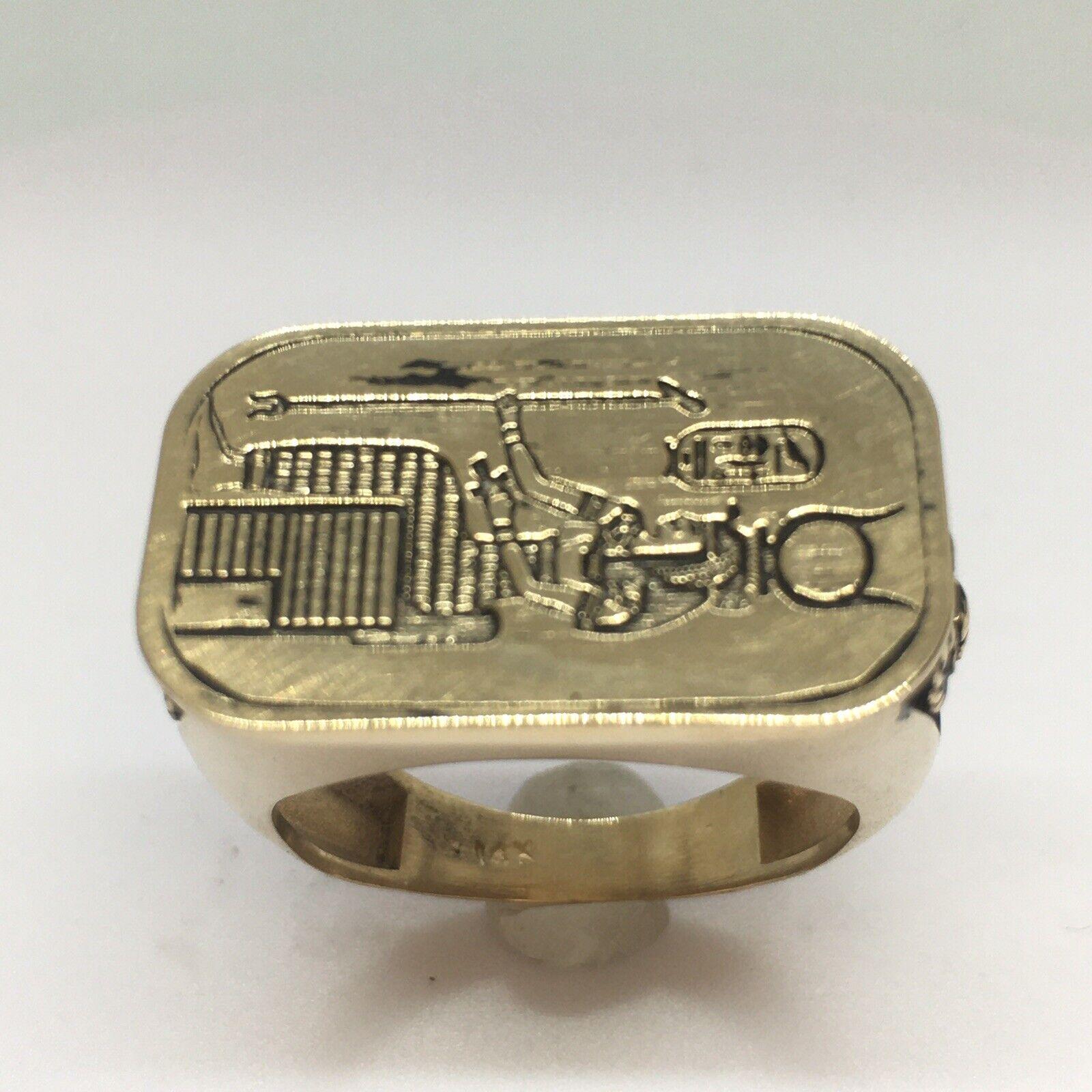 Vintage 14K Solid Gold Egyptian Ramesses II Statement Ring 14.7 Gram Gram sz 11 For Sale