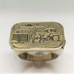 Vintage 14K Solid Gold Egyptian Ramesses II Statement Ring 14.7 Gram Gram sz 11