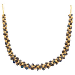 Vintage 22k Yellow Gold Sapphire Necklace