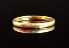 Vintage 22k yellow gold band ring, wedding, 1930's