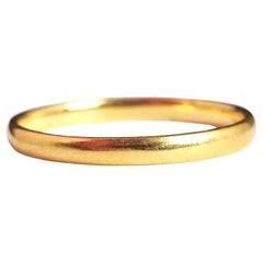 Vintage 22k yellow gold band ring, wedding, 1930's 