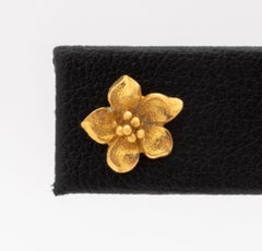 Vintage 22K Yellow Gold Flower Blossom Stud Earrings