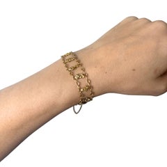 Vintage 22k Yellow Gold Nugget Link Bracelet