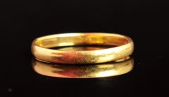 Vintage 22k Yellow Gold Wedding Band Ring, 1930's