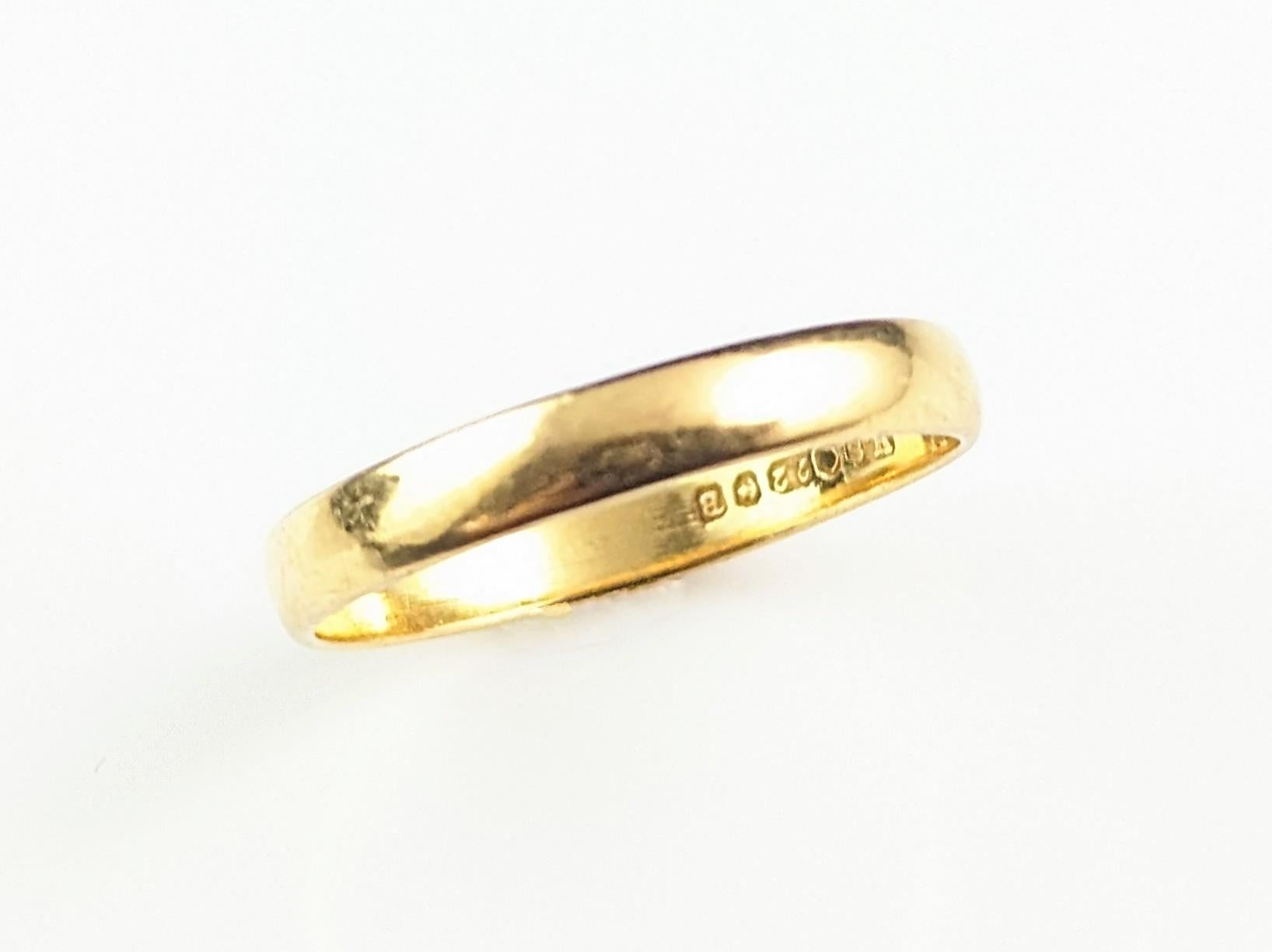 Vintage 22kt gold band ring, wedding band  For Sale 9