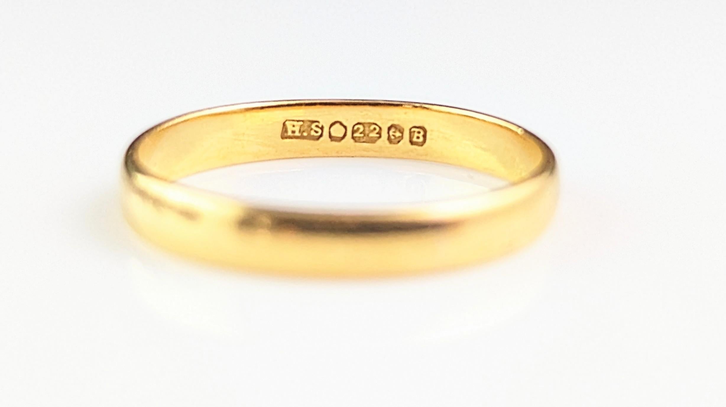 Vintage 22kt gold band ring, wedding band  For Sale 12