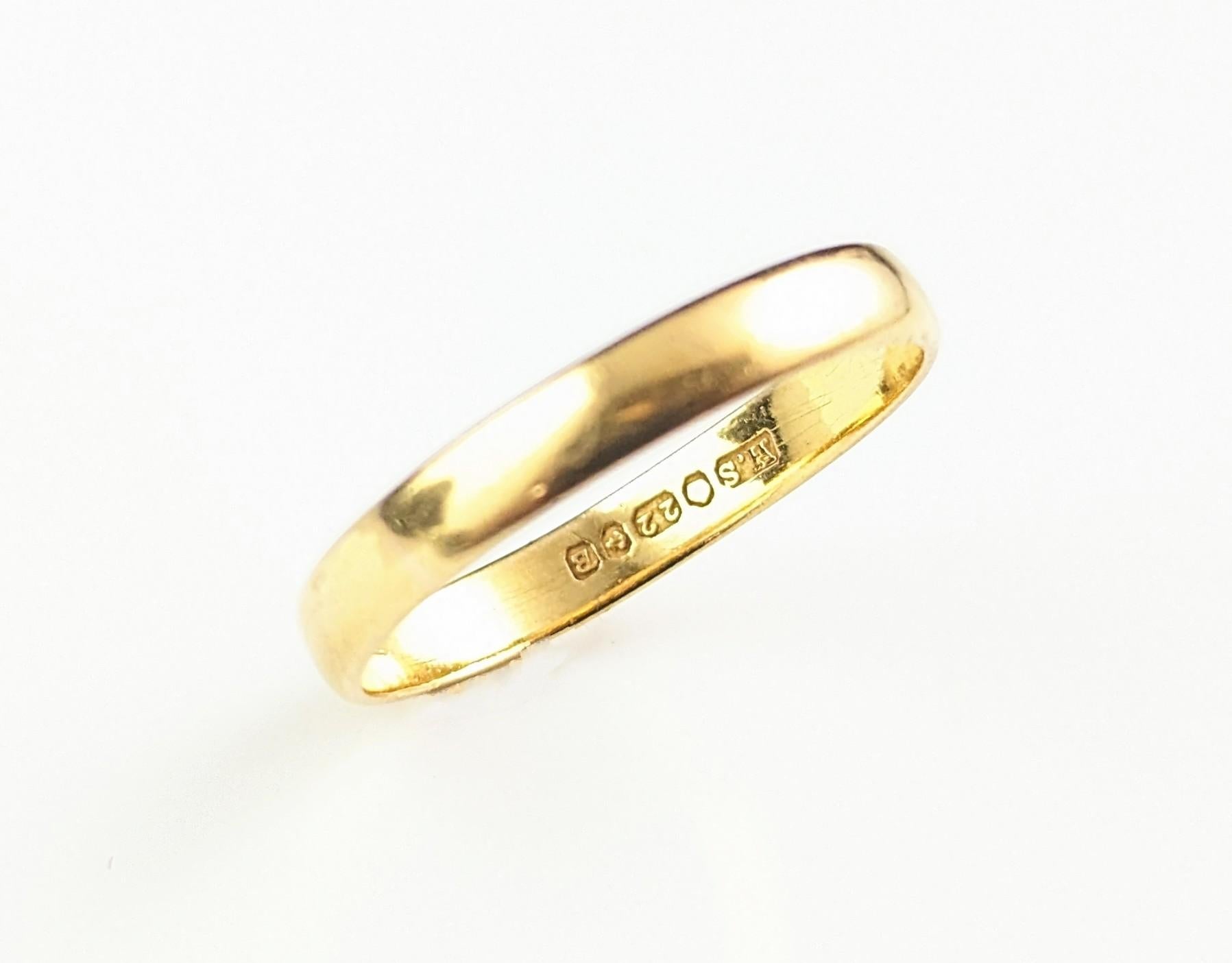Vintage 22kt gold band ring, wedding band  For Sale 13
