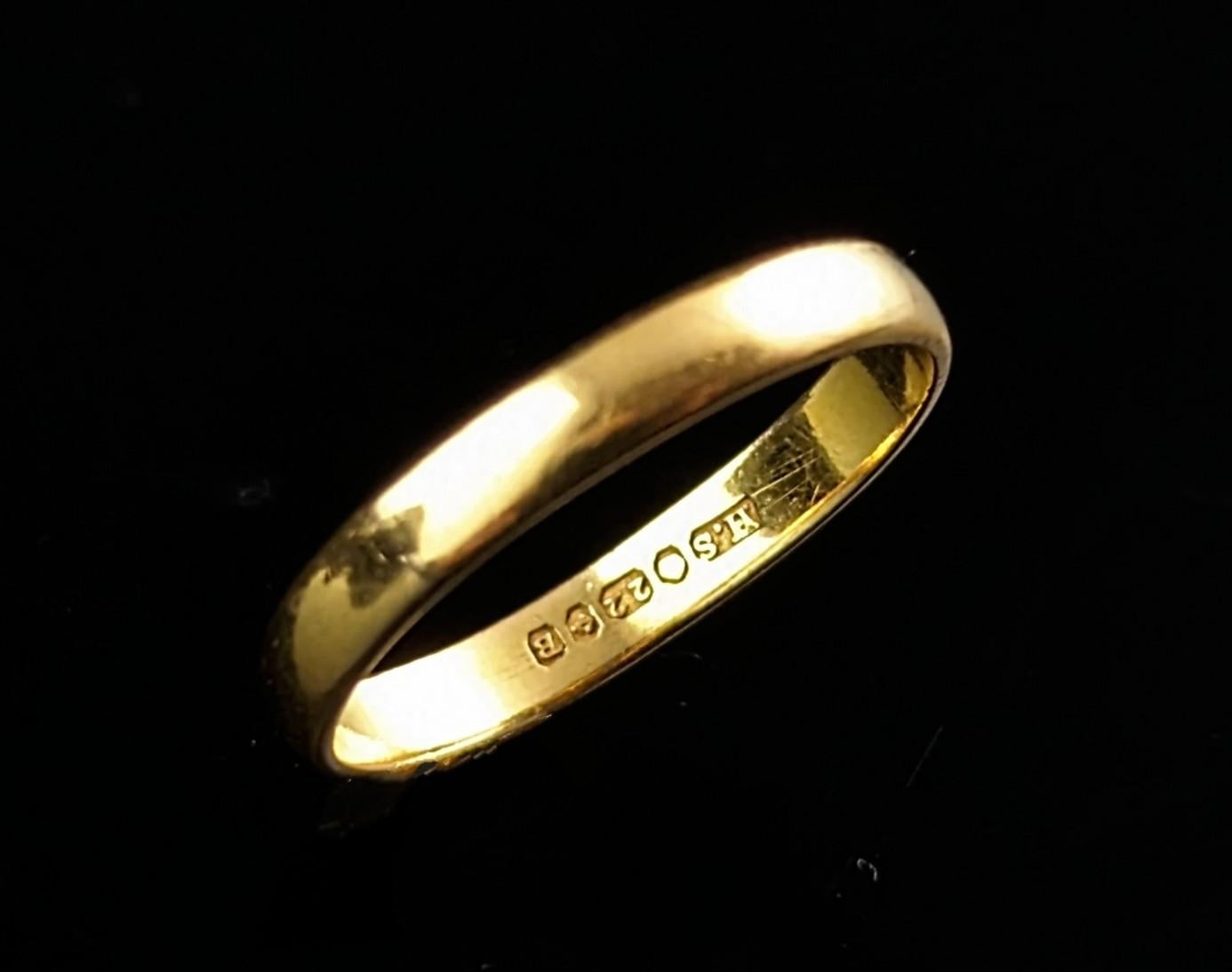 Retro Vintage 22kt gold band ring, wedding band  For Sale
