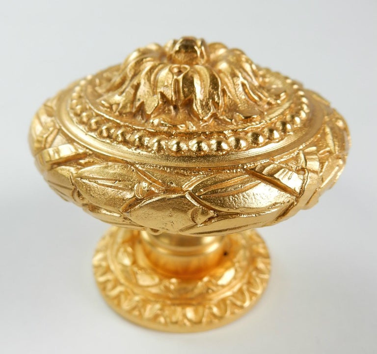 Vintage 22Karat Plated Door Knob, Bolt and Escutcheon from Sherle Wagner, 1960s For Sale at