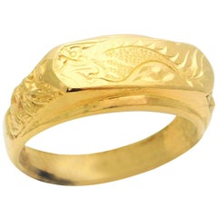 Vintage 23 Karat Gold Taiwanese Dragon Ring