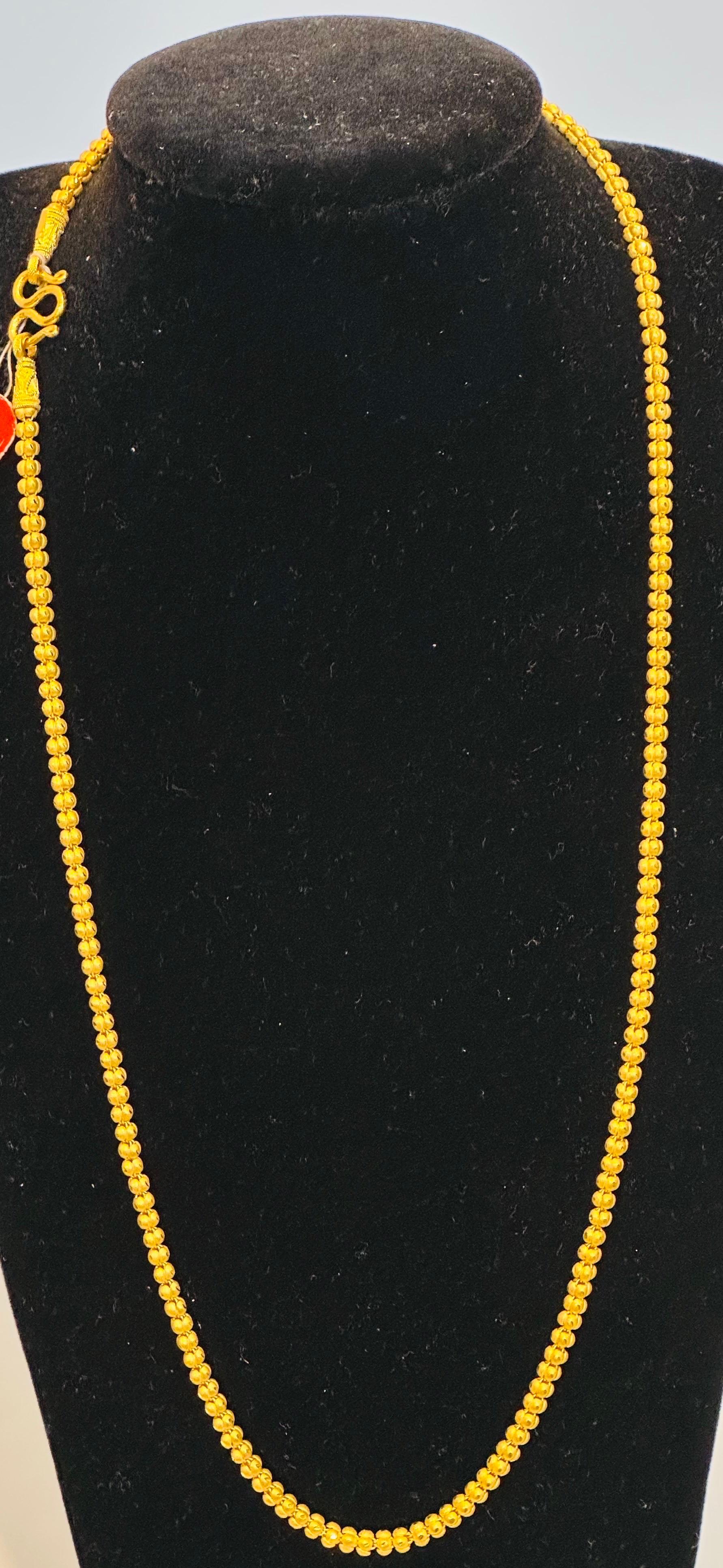 Vintage 23 Karat Yellow Gold 30.4 Gm Chain Necklace, S Shape Hook 3