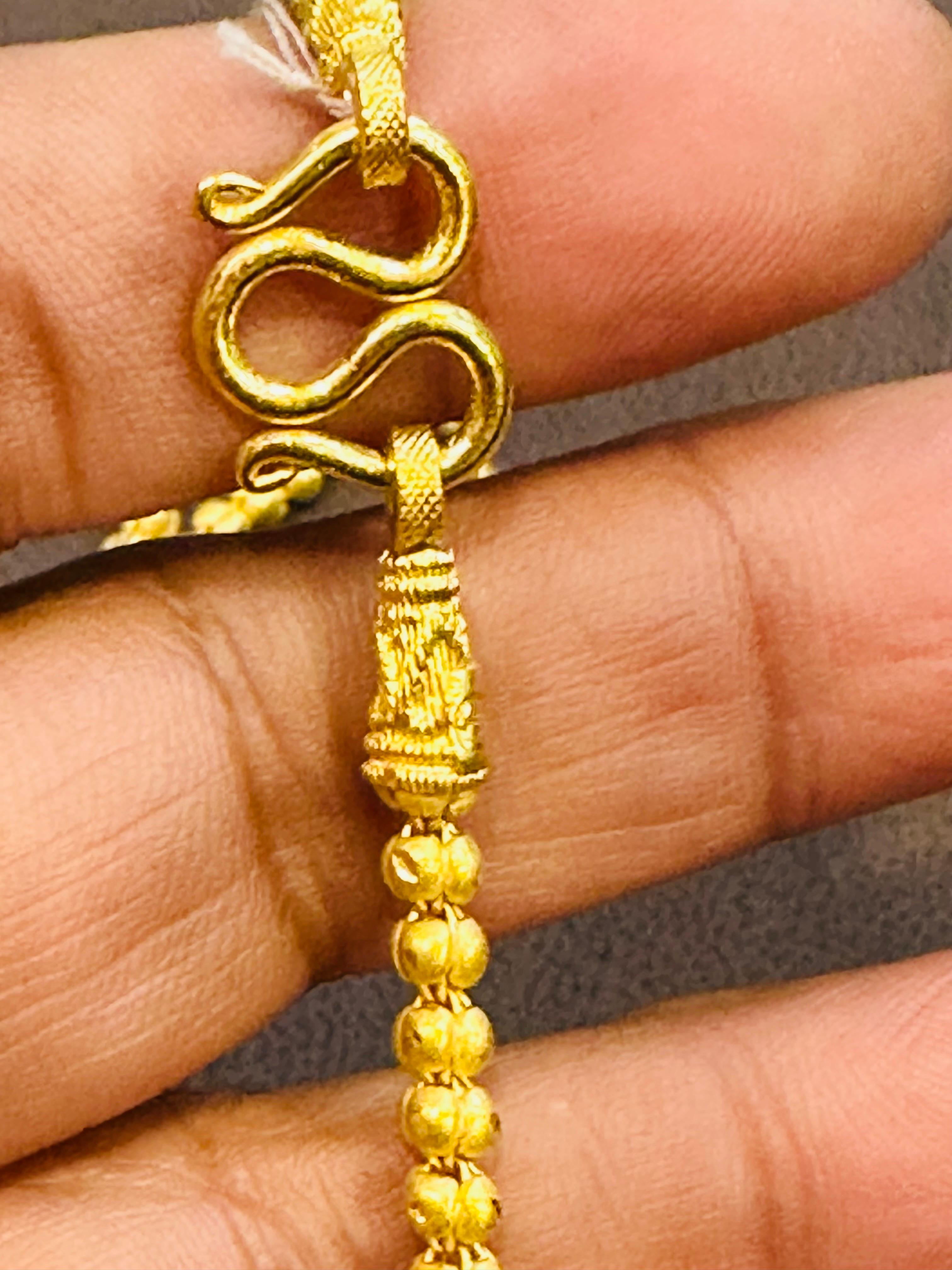 Vintage 23 Karat Yellow Gold 30.4 Gm Chain Necklace, S Shape Hook 4