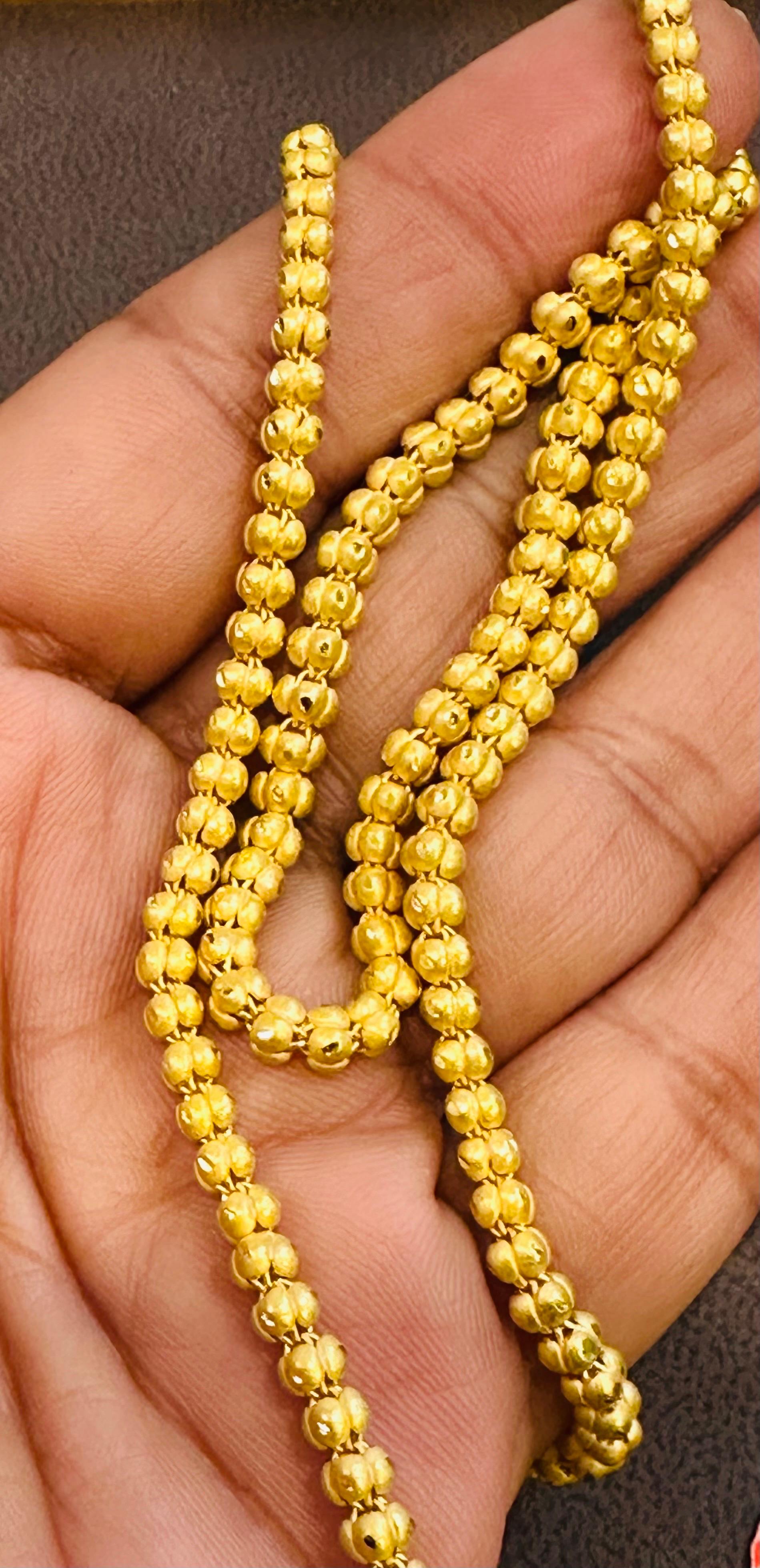 Vintage 23 Karat Yellow Gold 30.4 Gm Chain Necklace, S Shape Hook 5