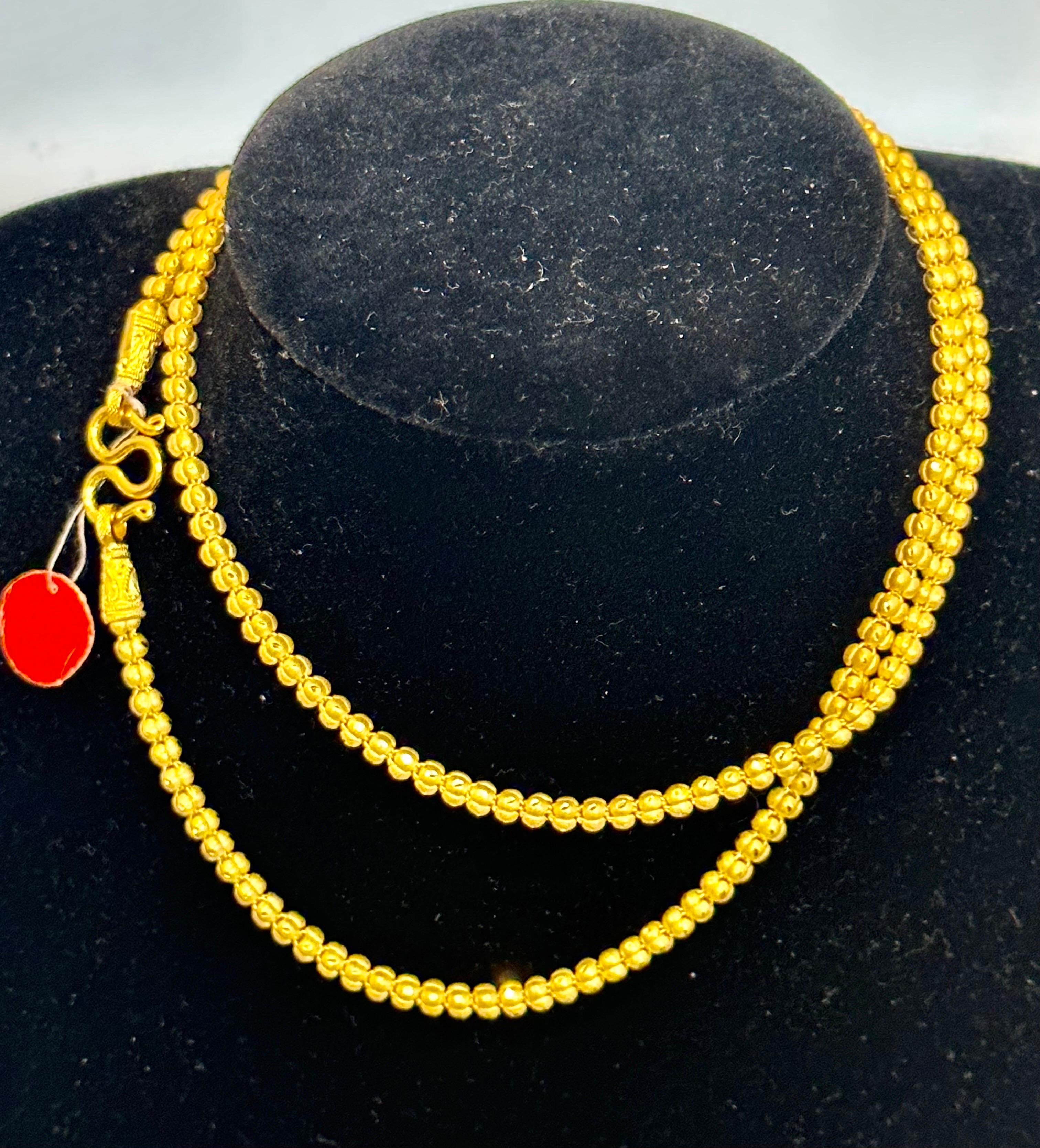 Vintage 23 Karat Yellow Gold 30.4 Gm Chain Necklace, S Shape Hook 2