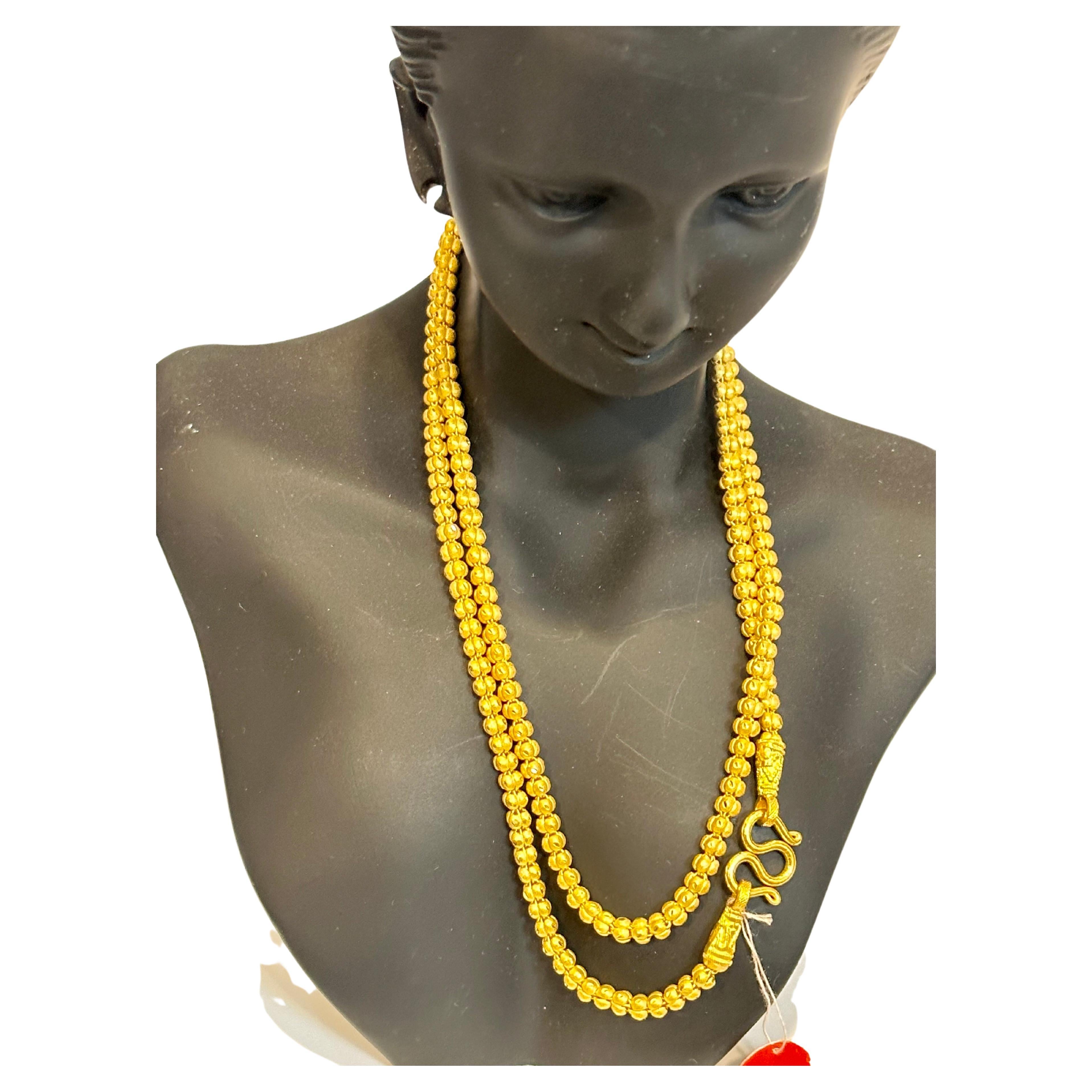 Vintage 23 Karat Yellow Gold 30.4 Gm Chain Necklace, S Shape Hook