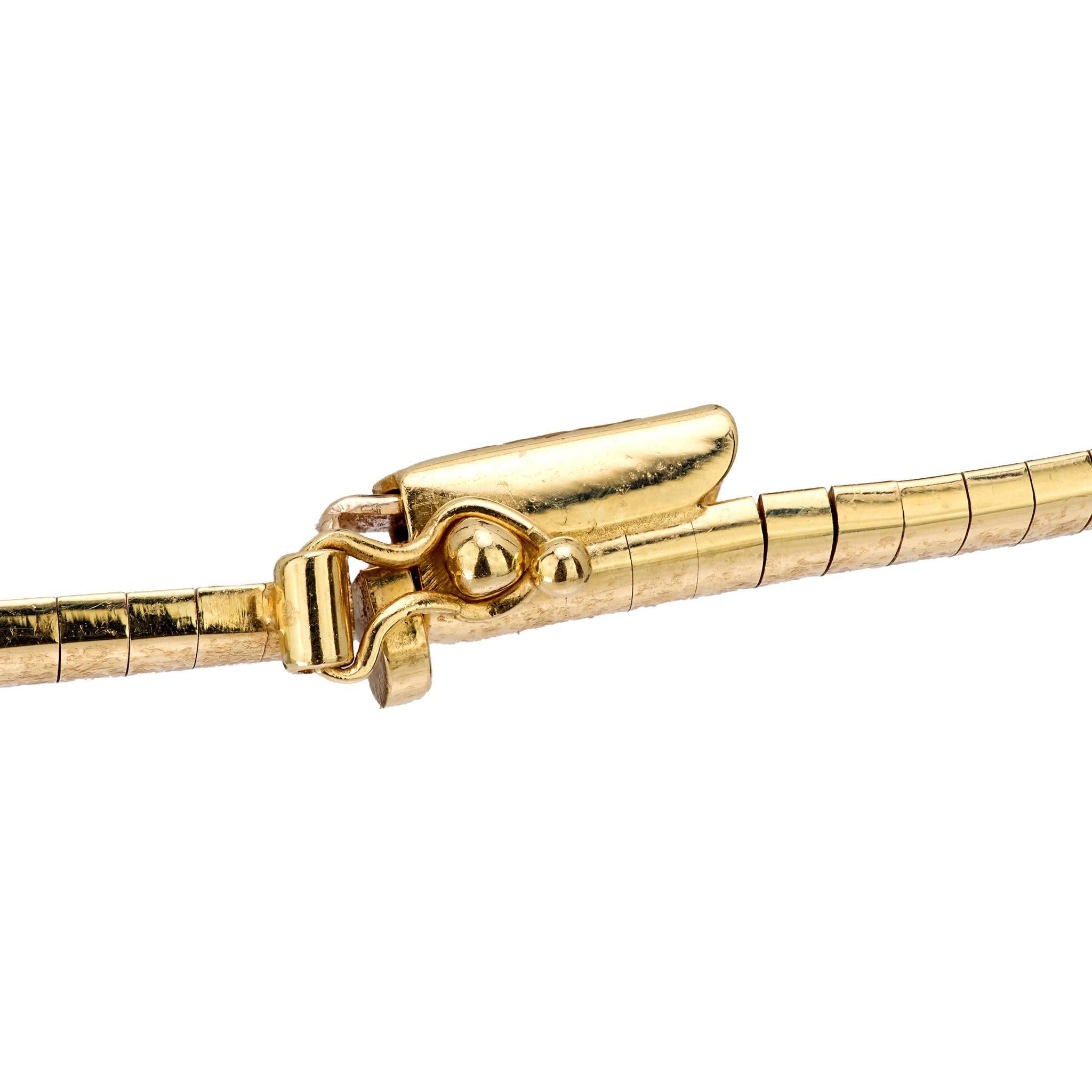 Modern Vintage 2.30 carat total weight diamond 14k yellow gold necklace