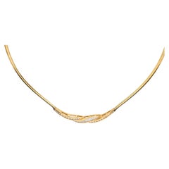 Vintage 2.30 carat total weight diamond 14k yellow gold necklace