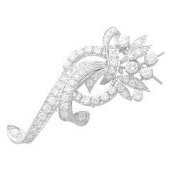 Vintage 2.35ct Diamond and Platinum Clip Brooch, circa 1950