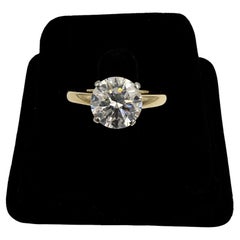 Vintage 2.36 Carat Solitaire Diamond 18k Yellow Gold Platinum Engagement Ring