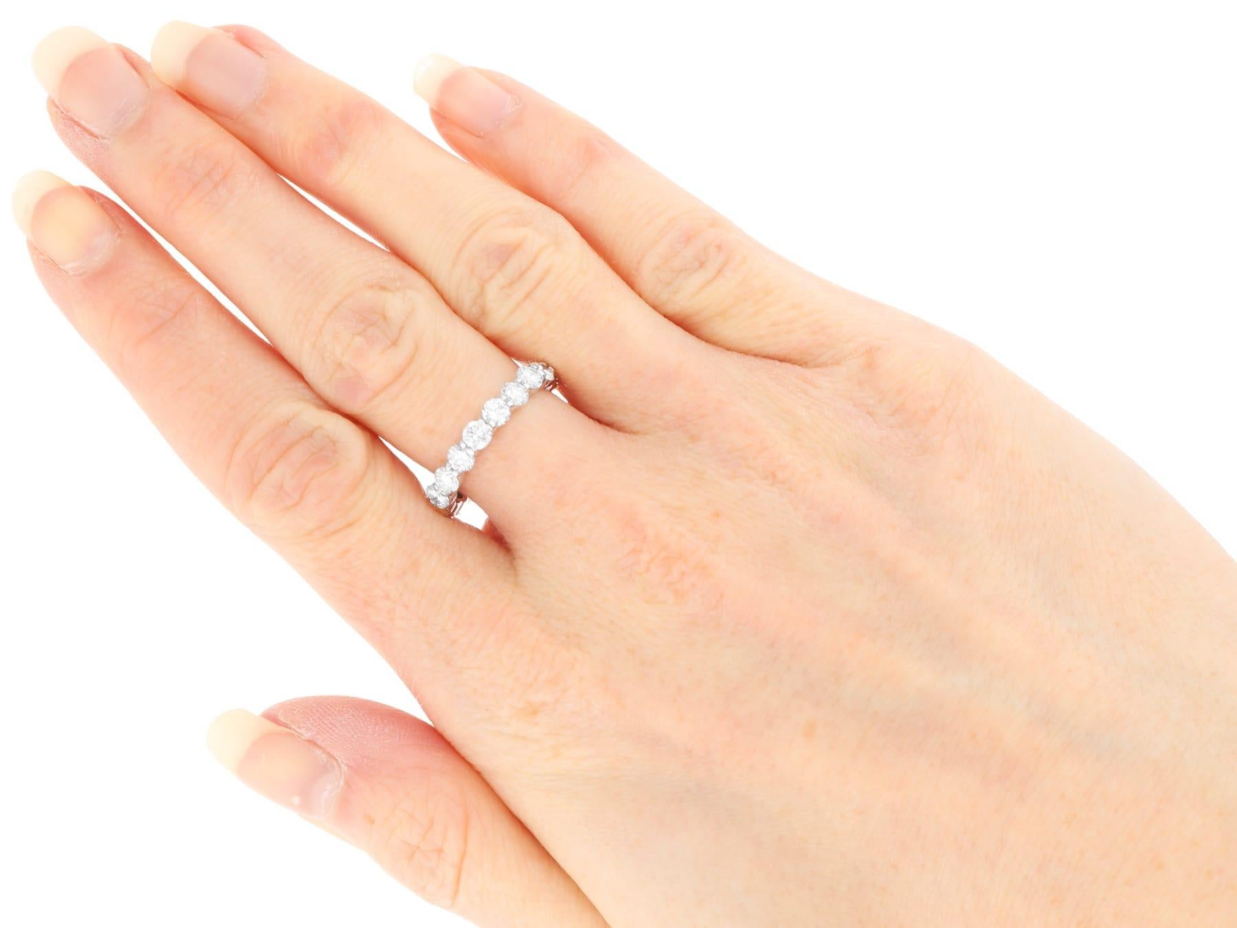 Vintage 2.38 Carat Diamond, 18k White Gold Full Eternity Ring Circa 1950 For Sale 5
